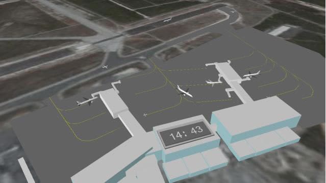 Figure 1- Simio Model of Airport
