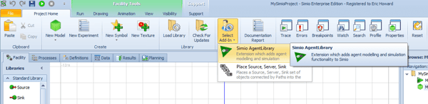 Figure 3- Simio Agent Library