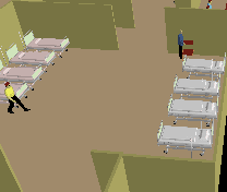 3D view of the VA labs in the simulation